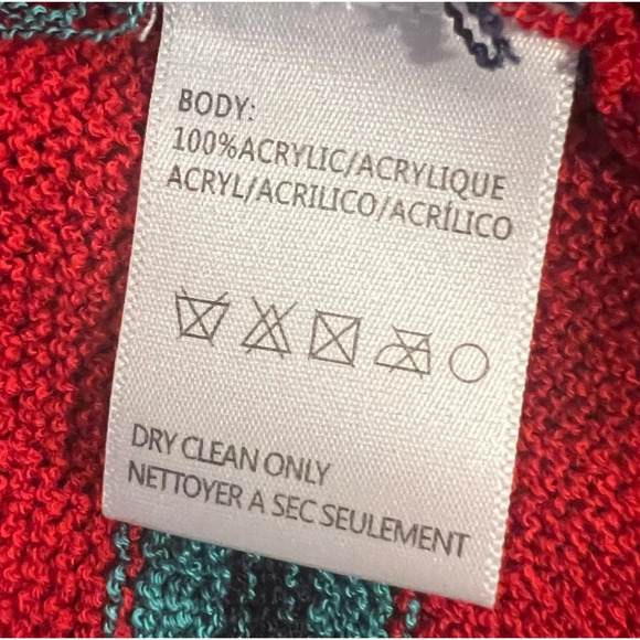 Anthropologie Harlyn Red Blue Striped 
Ruffle Shoulder Sweater. Size Medium. - Picture 13 of 14